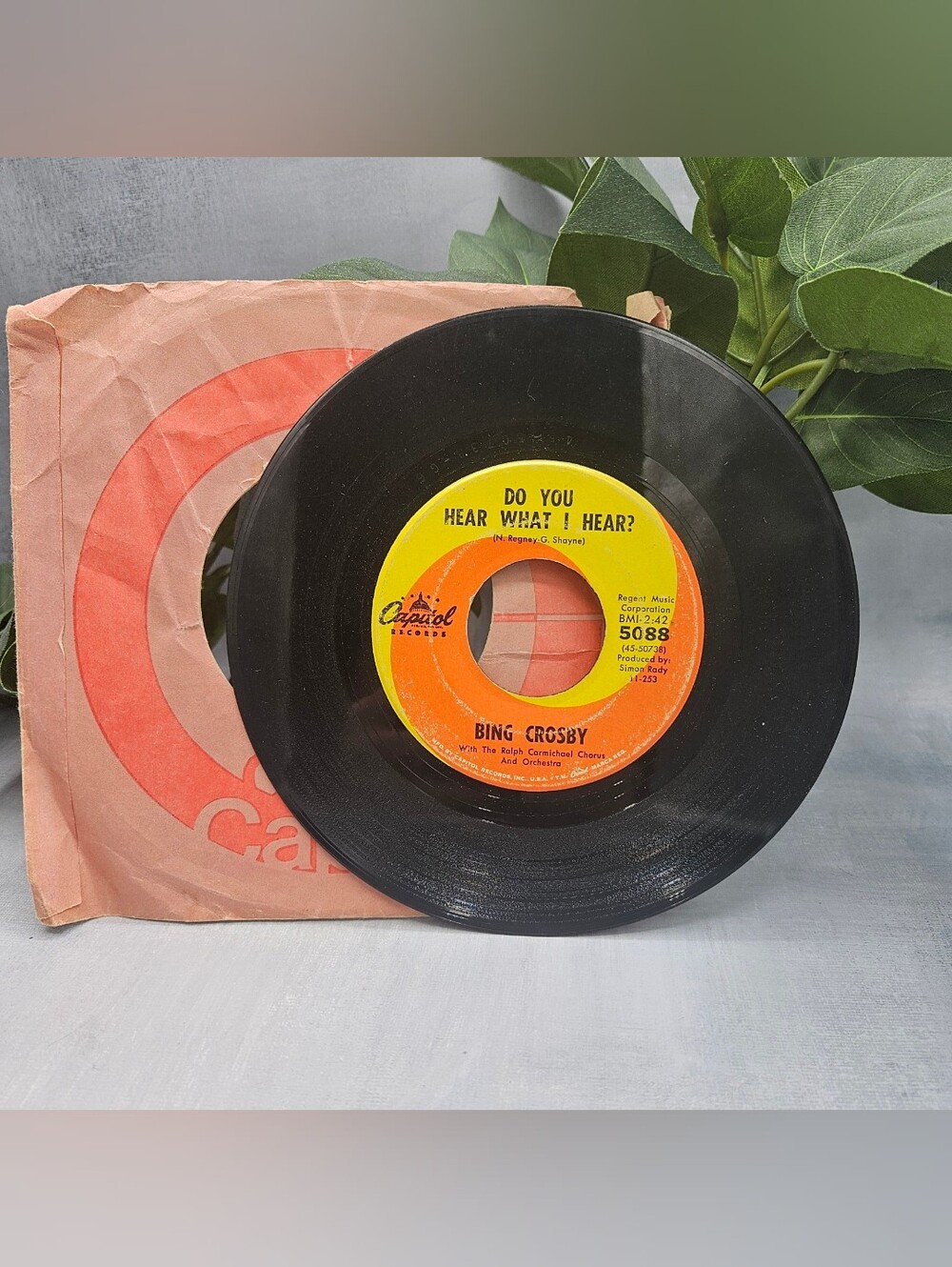 1963 7-inch vinyl single of "Do You Hear What I Hear?" by Bing Crosby, released
